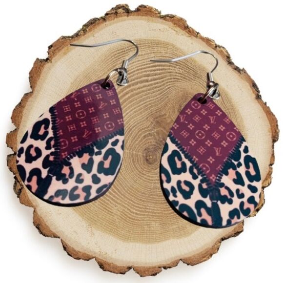 Leopard Zipper Teardrop Adorable Earrings - Picture 1 of 1